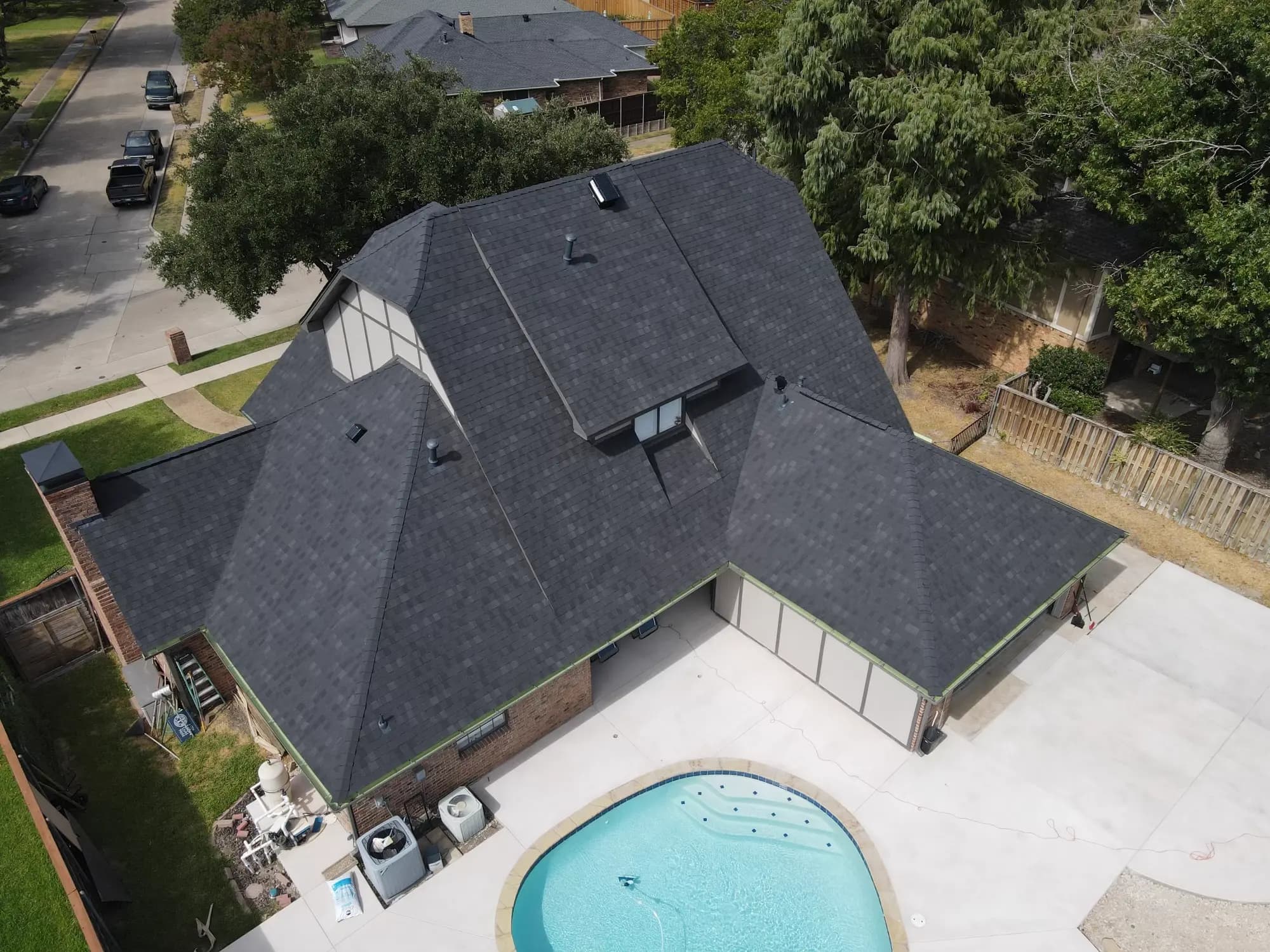 Roofing work in progress